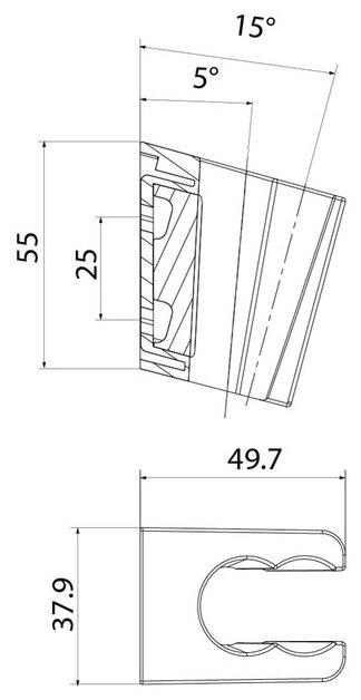 Держатель для лейки, графитовый, 080, IDDIS, 080GL00i53