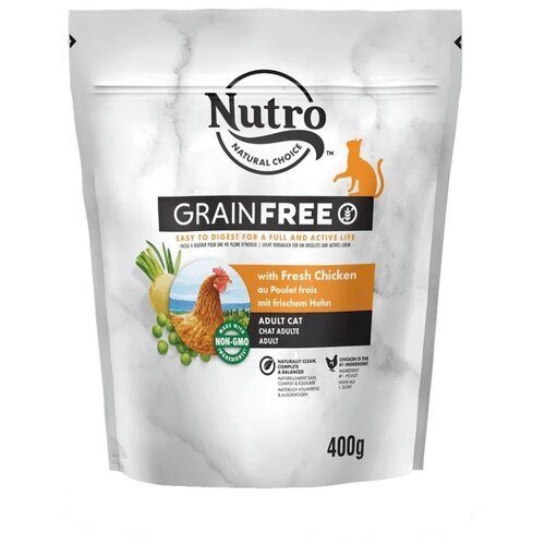 Сухой корм Nutro беззерновой для кошек со свежей курицей и экстрактом розмарина 0,4 кг