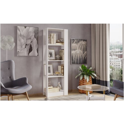 Стеллаж Стиль №3А Белый (ШхВхГ) 57,6х166х32 см.