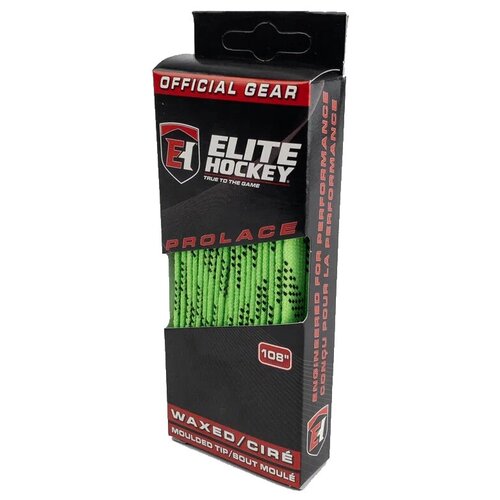 Шнурки для коньков с пропиткой Elite зеленые/черные (180см)