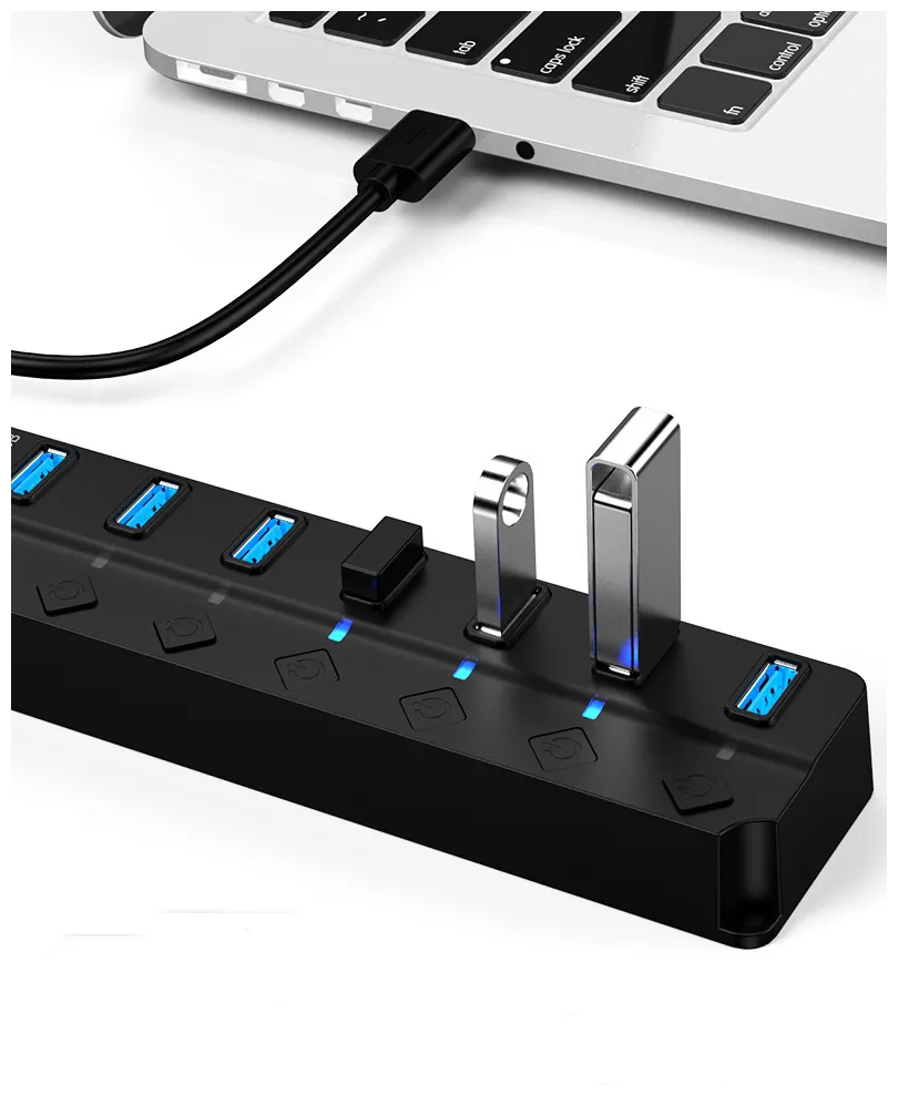 USB HUB 3.0 V2 с выключателем / USB-концентратор USB 3.0 на 7 портов