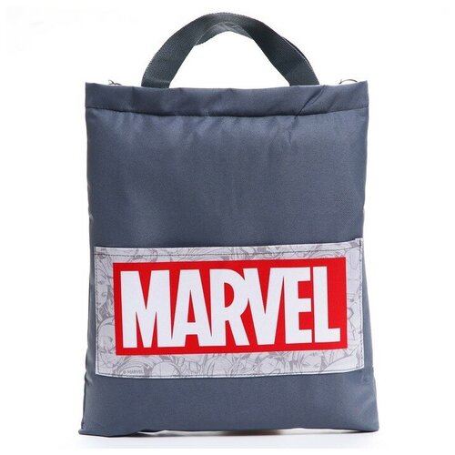 Сумка  шоппер Marvel, текстиль, серый