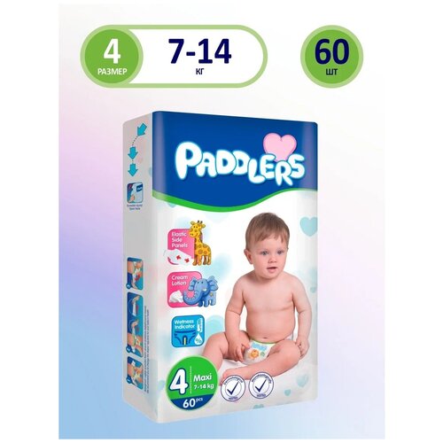 PADDLERS детские подгузники №4 MAXI JUMBO 7-14 кг 60
