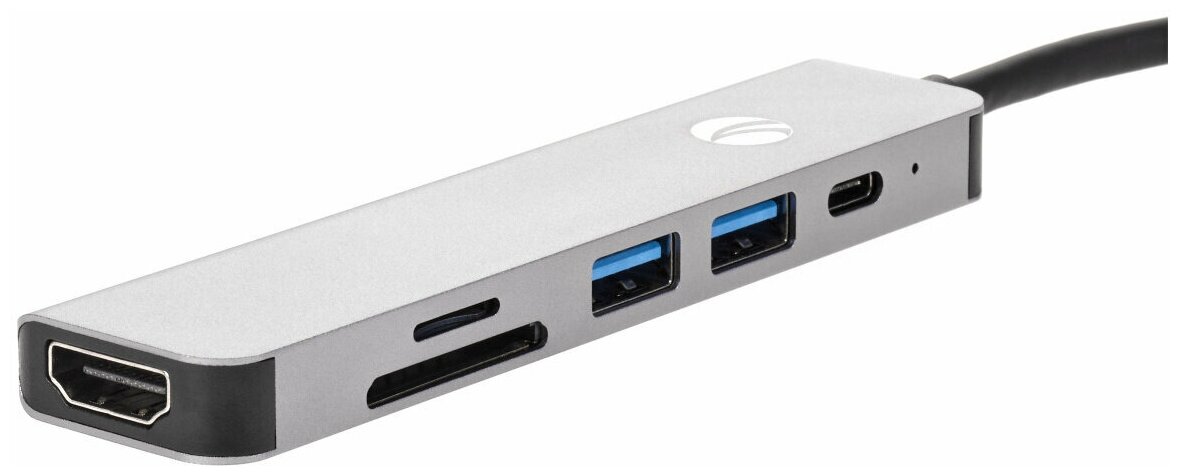 VCOM Telecom Концентратор USB Type-C VCOM Telecom CU4371 2 х USB 30 USB Type-C SD HDMI серебристый