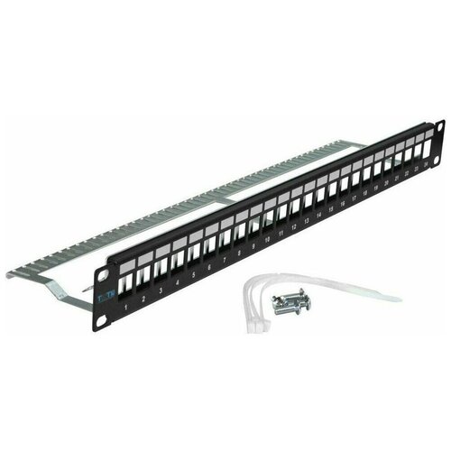 Патч-панель TWT (TWT-PP24OK-STP) 1u 19 inch rj45 shielded module 24 port patch panel rackmount wall mount cat5e cat6 cat6a cat7 cat8 stp keystone jack