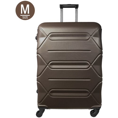 фото Чемодан ударопрочный, средний размер - м 60л, кодовый замок. цвет - коричневый твой чемодан