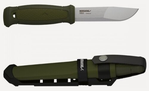 Изображение товара Нож туристический Morakniv Kansbol, нержавеющая сталь, прорезиненная ручка, зелёный ножны c креплением Multi-Mount (12645)