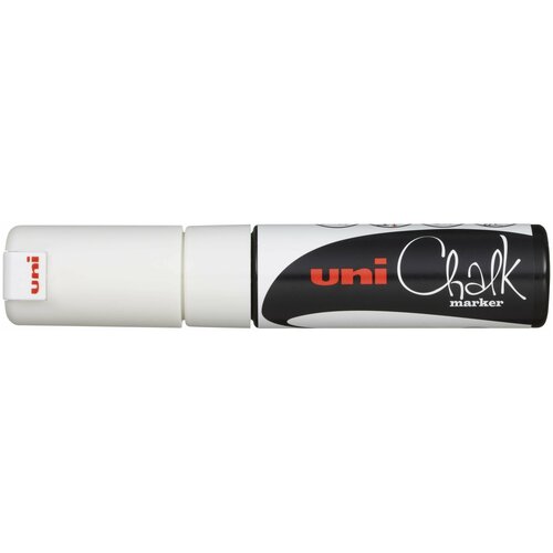 Маркер для окон и стеклянных поверхностей Uni Chalk PWE-8K, 8мм, белый (комплект 3 штуки)