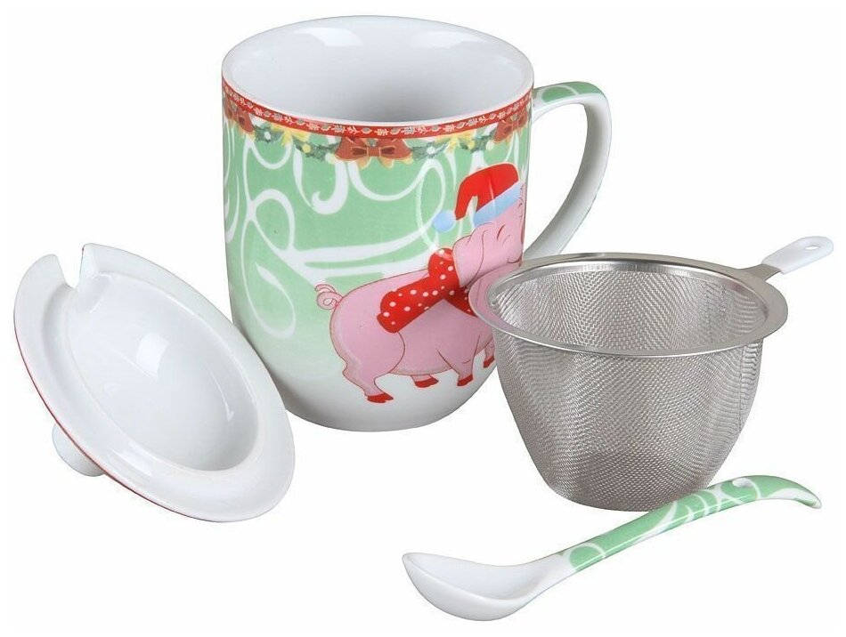 фото R-260035 Кружка с заварником и ложкой