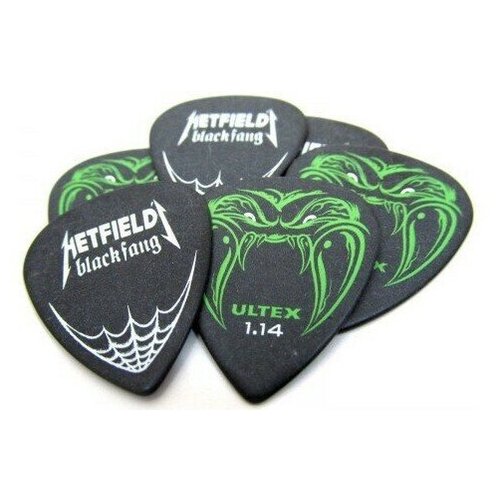 Dunlop PH112P1.14 комплект медиаторов James Hetfield Blackfang, (6шт.) толщина 1,14мм dunlop гитарные медиаторы james hetfield подписи черный клык ultex плектр медиатор 0 73 0 94 1 14 мм гитарные аксессуары