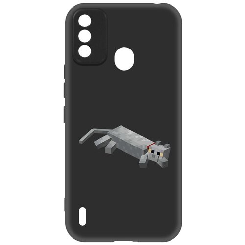 Чехол-накладка Krutoff Soft Case Minecraft-Кошка для ITEL A48 черный чехол накладка krutoff soft case minecraft кошка для itel p38 pro черный