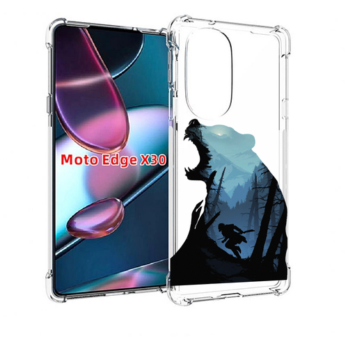 Чехол MyPads Ночной-медведь для Motorola Moto Edge X30 задняя-панель-накладка-бампер