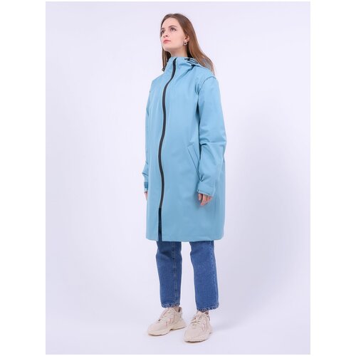 Непромокаемый женский плащ с высоким воротом и карманами UDUS