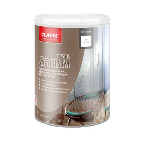 декоративное покрытие clavel sabbia micro светло серый 1 кг Декоративное покрытие Clavel Sabbia Pearl, 0.3 мм, под колеровку, 1 кг