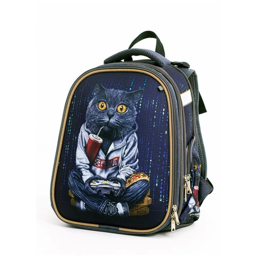 Рюкзак школьный каркасный Кот с Колой