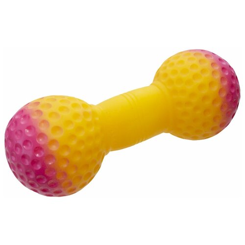 Yami-Yami Игрушка для собак "Гантель вафельная малая" желтая, 15см, резина