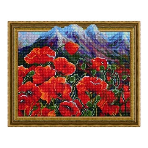 Алмазная мозаика Горные маки 40x50 см.