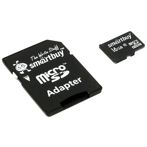 Карта памяти 16 ГБ microSDHC SmartBuy SB16GBSDCL10-01 Class 10 карта памяти smartbuy microsdhc 16 гб class 4 адаптер на sd 1 шт черный