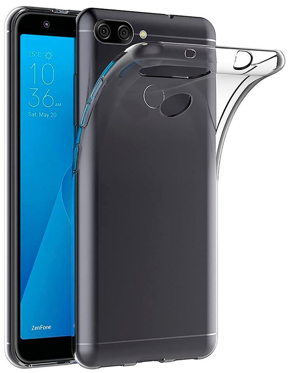 Силиконовый чехол на Asus Zenfone Max Plus M1 (ZB570TL) / Асус Зенфон Макс М1 Плюс прозрачный