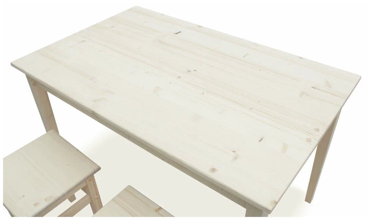 Комплект обеденной мебели из дерева (стол 0,9м + 2 табурета) КМО-11 (без покраски) - фотография № 8