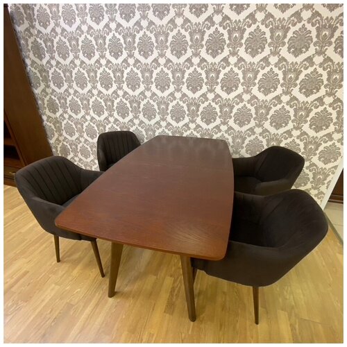 Набор мебели для кухни и для гостиной стол обеденный прямоугольный стул 4 штОбеденный комплект