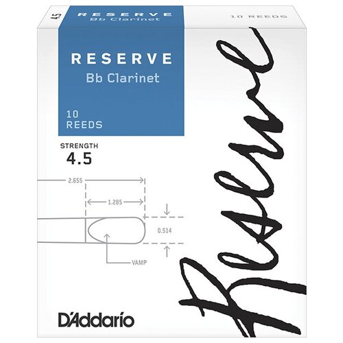 DCR1045 Reserve Трости для кларнета Bb, размер 4.5, 10шт, Rico