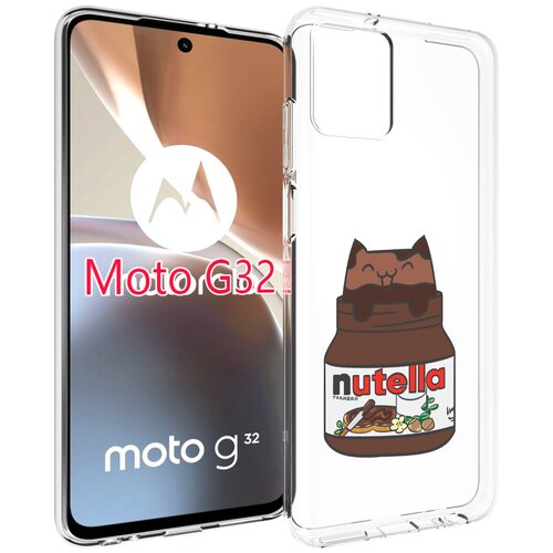 Чехол MyPads кошечка-в-нутелле для Motorola Moto G32 задняя-панель-накладка-бампер чехол mypads нарисованная красивая кошечка для motorola moto g32 задняя панель накладка бампер
