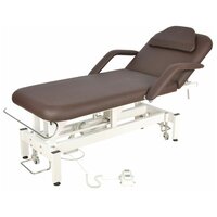 Стол массажный Med-Mos ММКМ-1, стационарный, электрический, цвет коричневый, кушетка для массажа