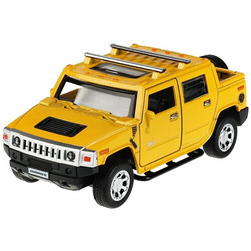 Машина Hummer H2 Pickup 12 см желтая металл инерция Технопарк HUM2PICKUP-12-YE модель hum2pickup 12srt rd hummer h2 pickup спорт 12 см технопарк в коробке 72