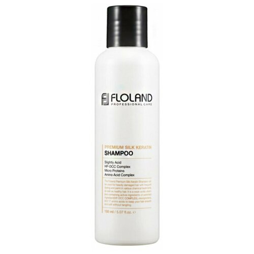 Шампунь для восстановления поврежденных волос Floland Premium Silk Keratin Shampoo 150ml