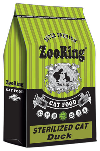 Сухой корм для стерилизованных кошек ZooRing с уткой 10 кг