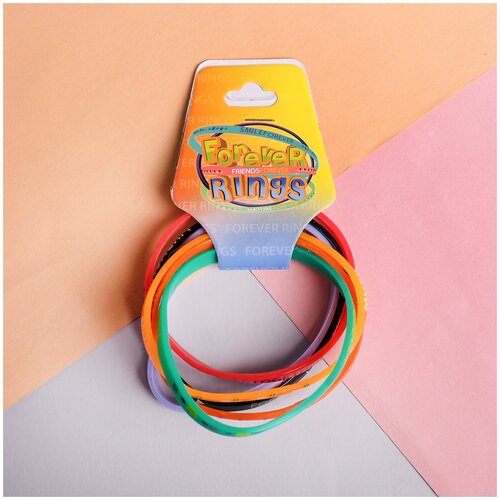 фото Браслет forever young, набор 6 шт., цветной,d=5,5см 4909135 queen fair