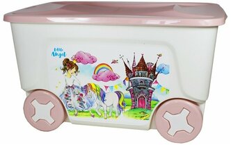 Ящик для игрушек "Сказочная принцесса" 50л на колесах