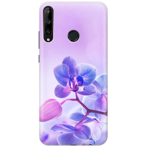 фото Ультратонкий силиконовый чехол-накладка для huawei p40 lite e / honor 9c с принтом "лиловые орхидеи" gosso