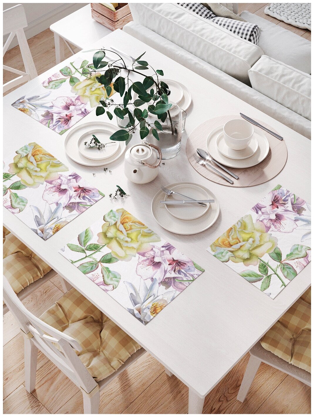 Комплект салфеток JoyArty "Весенние цветы" для сервировки стола (32х46 см, 4 шт.)