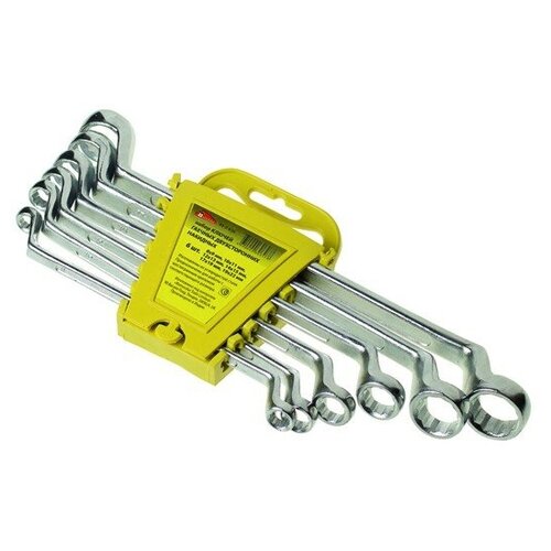 Набор ключей гаечных двухсторонних накидных, углеродистая сталь, 6 предметов, (уп.)