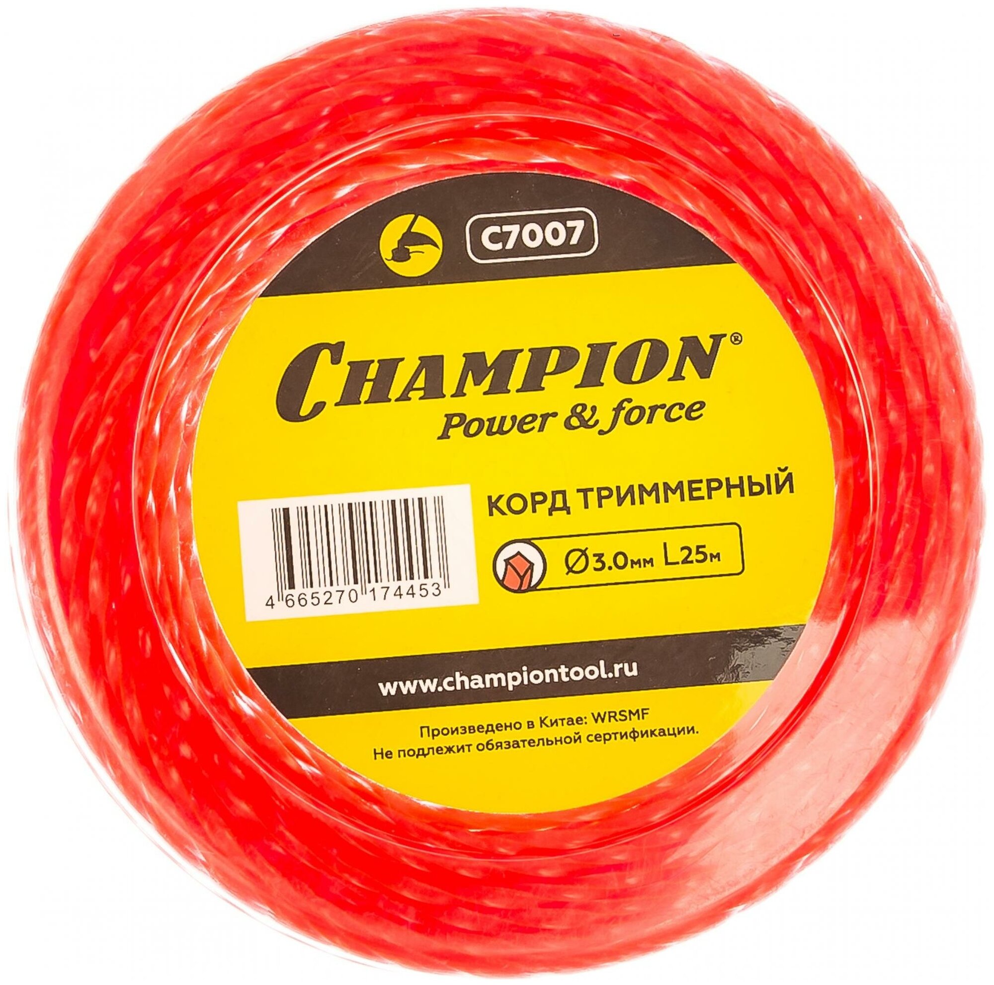 Леска для садовых триммеров CHAMPION , 3мм, 25м - фото №1
