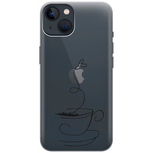 Силиконовый чехол на Apple iPhone 14 Plus / Эпл Айфон 14 Плюс с рисунком Coffee Love силиконовый чехол на apple iphone 14 plus эпл айфон 14 плюс с рисунком coffee love soft touch сиреневый