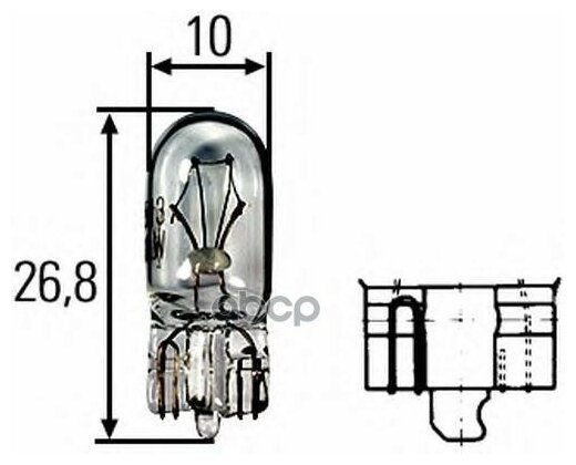 8GA008901241 HELLA Лампа накаливания T10 24V 2W W 2 1 x 9 5d