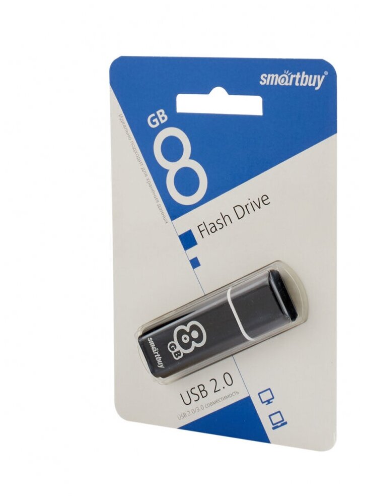 USB накопитель 8 GB Smart Buy Glossy Series Black