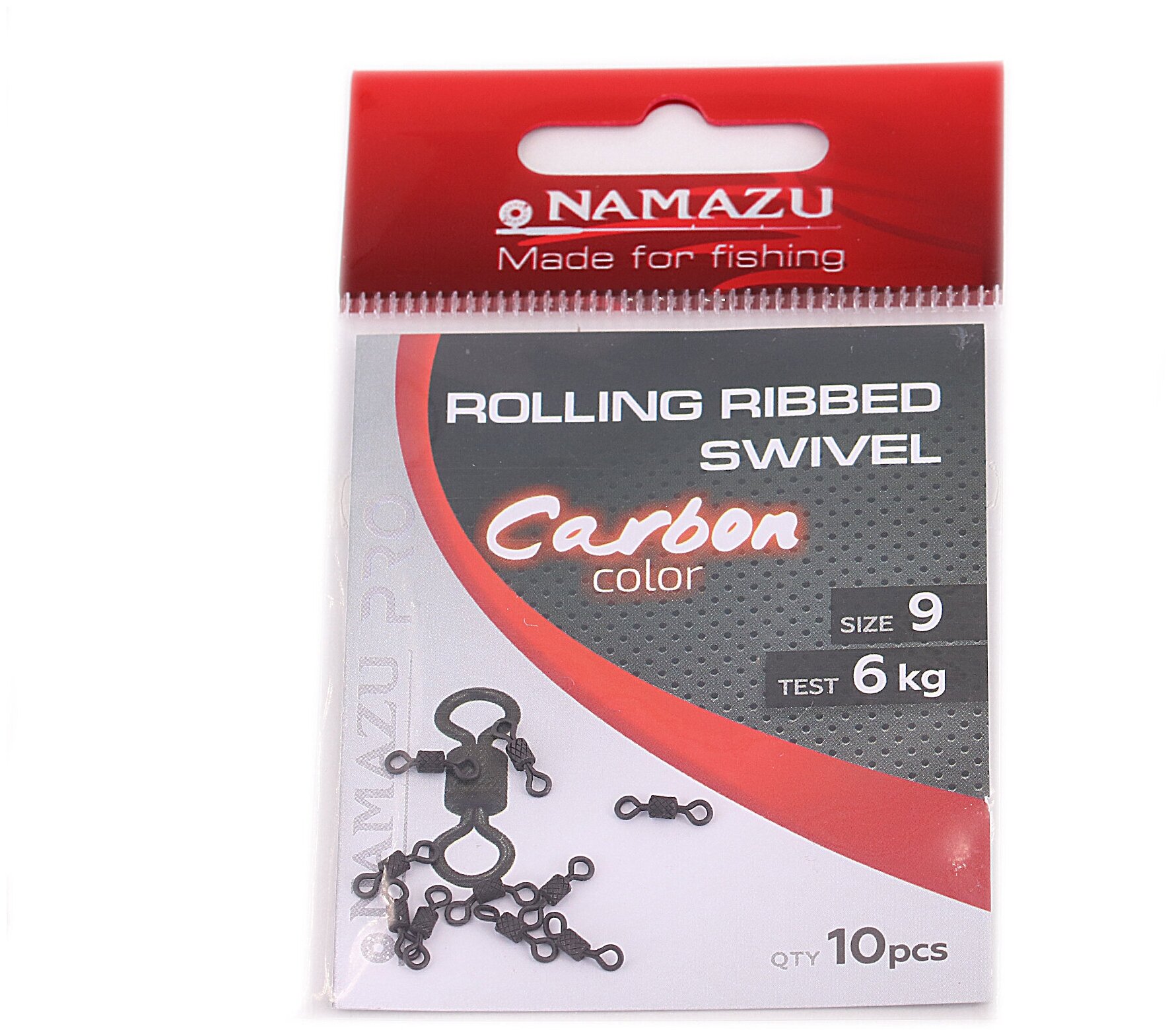 Вертлюг Namazu Pro ROLLING RIBBED SWIVEL латунь цв. Carbon р