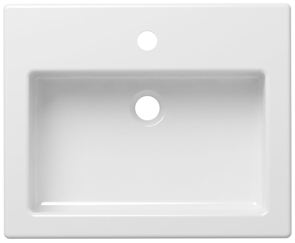 Накладная раковина в ванную Lavinia Boho Bathroom Sink 21520694 в комплекте 3 в 1: умывальник белый, донный клапан и сифон в цвете хром - фотография № 2