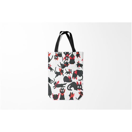 фото Сумка-шоппер / 31х42 см / звери / коты и кошки черный котик burnettie