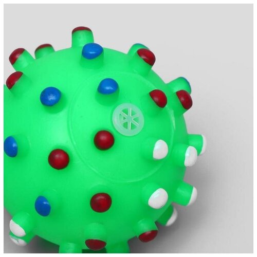 Игрушка пищащая "Бактерия" для собак, 6,3 см, зелёная