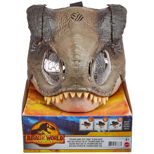 Купить Маска Динозавра Mattel Jurassic World Рычащий Тираннозавр Рекс GWD71, пластик, unisex