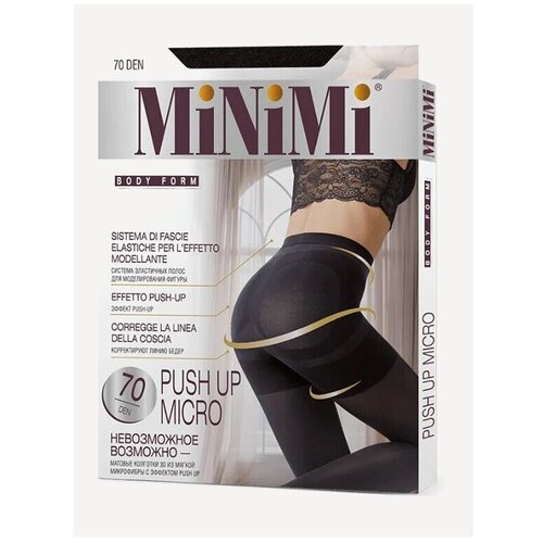 Колготки корректирующие Minimi Push Up micro70-140, размер II, nero (чёрный)