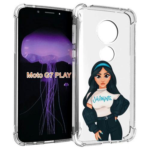 Чехол MyPads жасмин-в-джинсах женский для Motorola Moto G7 Play задняя-панель-накладка-бампер