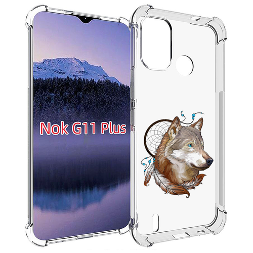Чехол MyPads волк и ловец снов для Nokia G11 Plus задняя-панель-накладка-бампер