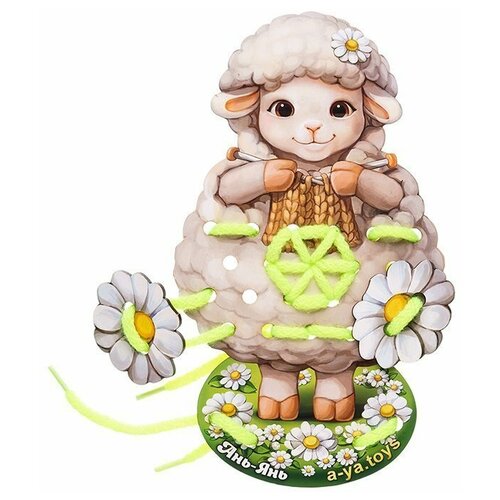 Деревянная шнуровка - Овечка ПСД131