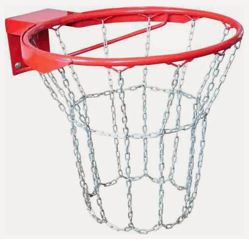 Изображение товара Кольцо баскетбольное антивандальное № 7, стальной прут 16мм, металлическая сетка, диаметр 450мм
